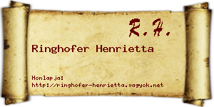 Ringhofer Henrietta névjegykártya