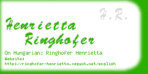 henrietta ringhofer business card